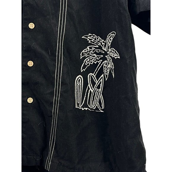 Batık Bay Black Button-Up Shirt Embroidered Relaxed Fit Mens XL Gothic Oversized - Picture 6 of 9